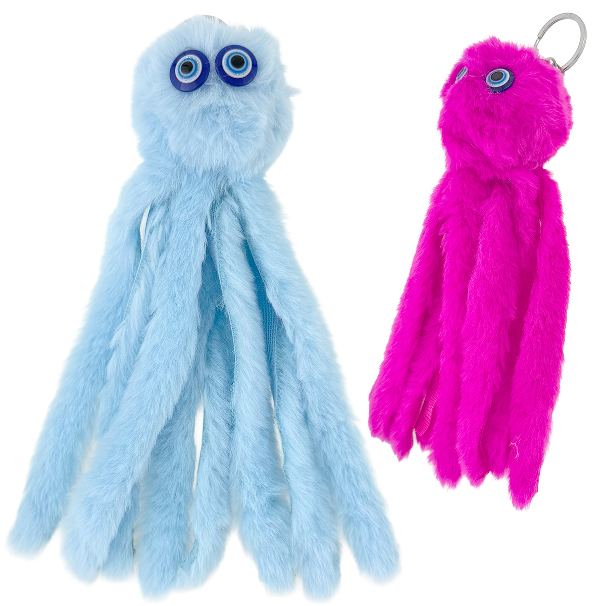 Брелок хутряний восьминіжка з очками 15 см (12) /1200/