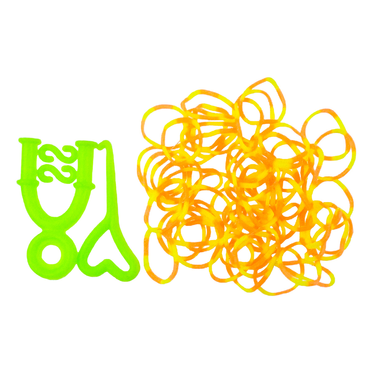 Набір гумок для плетіння кольорових з гачком на планшетці (20) /4000/