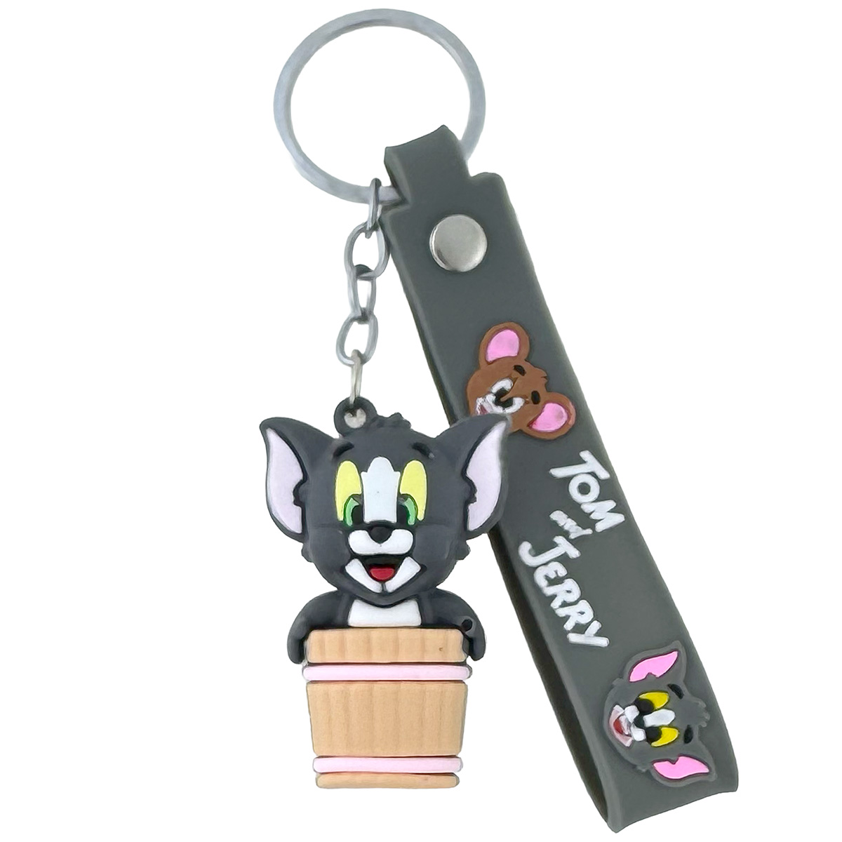 Брелок гумовий обʼємний з браслетом Томік сидить в бочці (12)