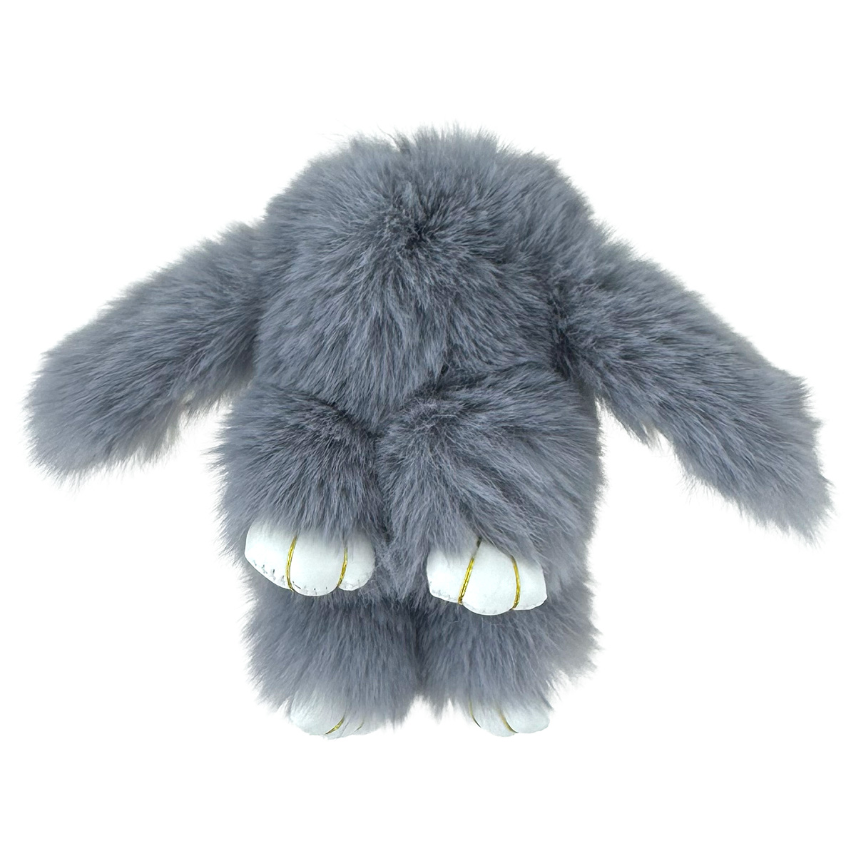 Пухнастий, хутряний кролік  з кільцем середній 15 см  (12) /200/