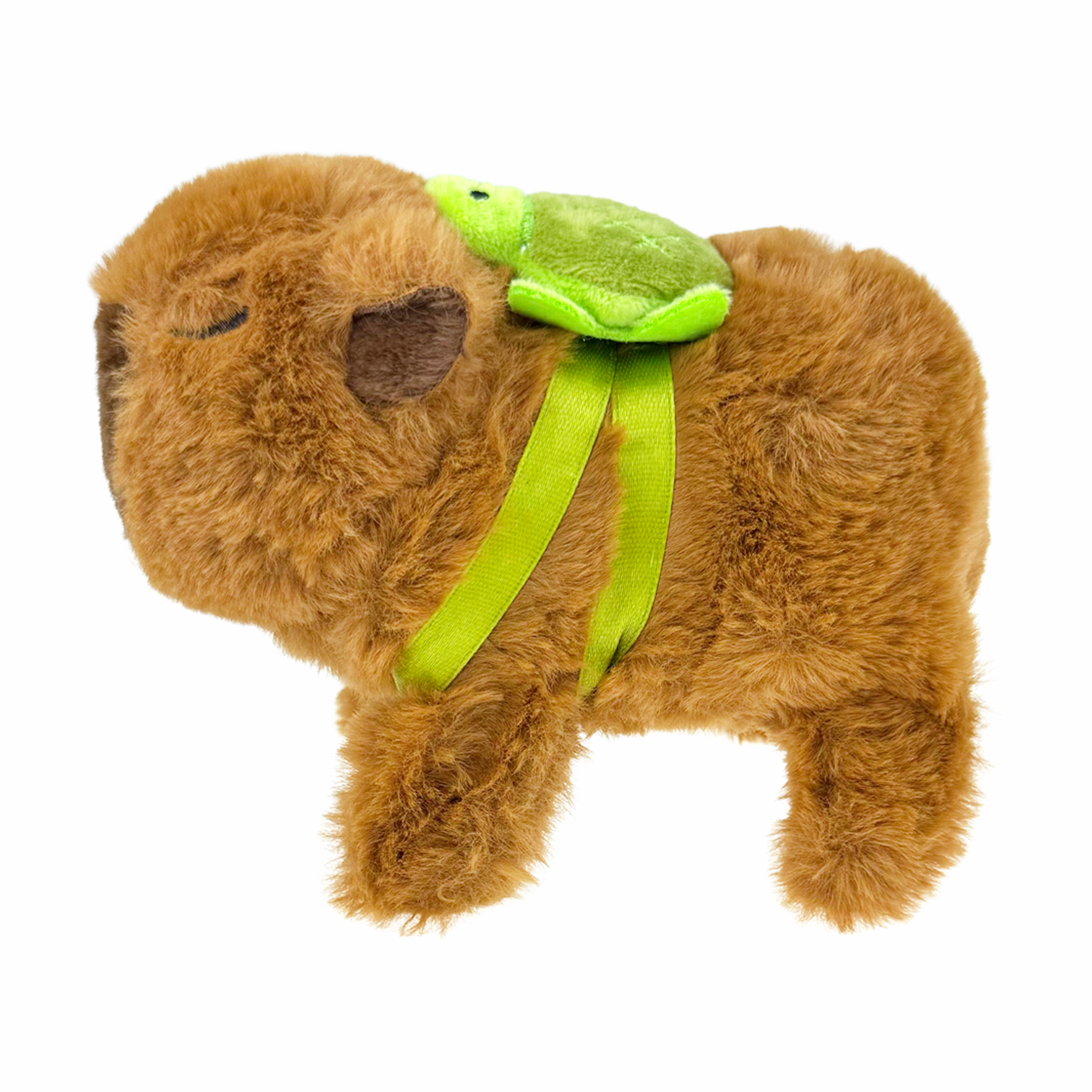 Капибара із штучного хутра бігає і підстрибує пищіть з черепашкою на спині /144/