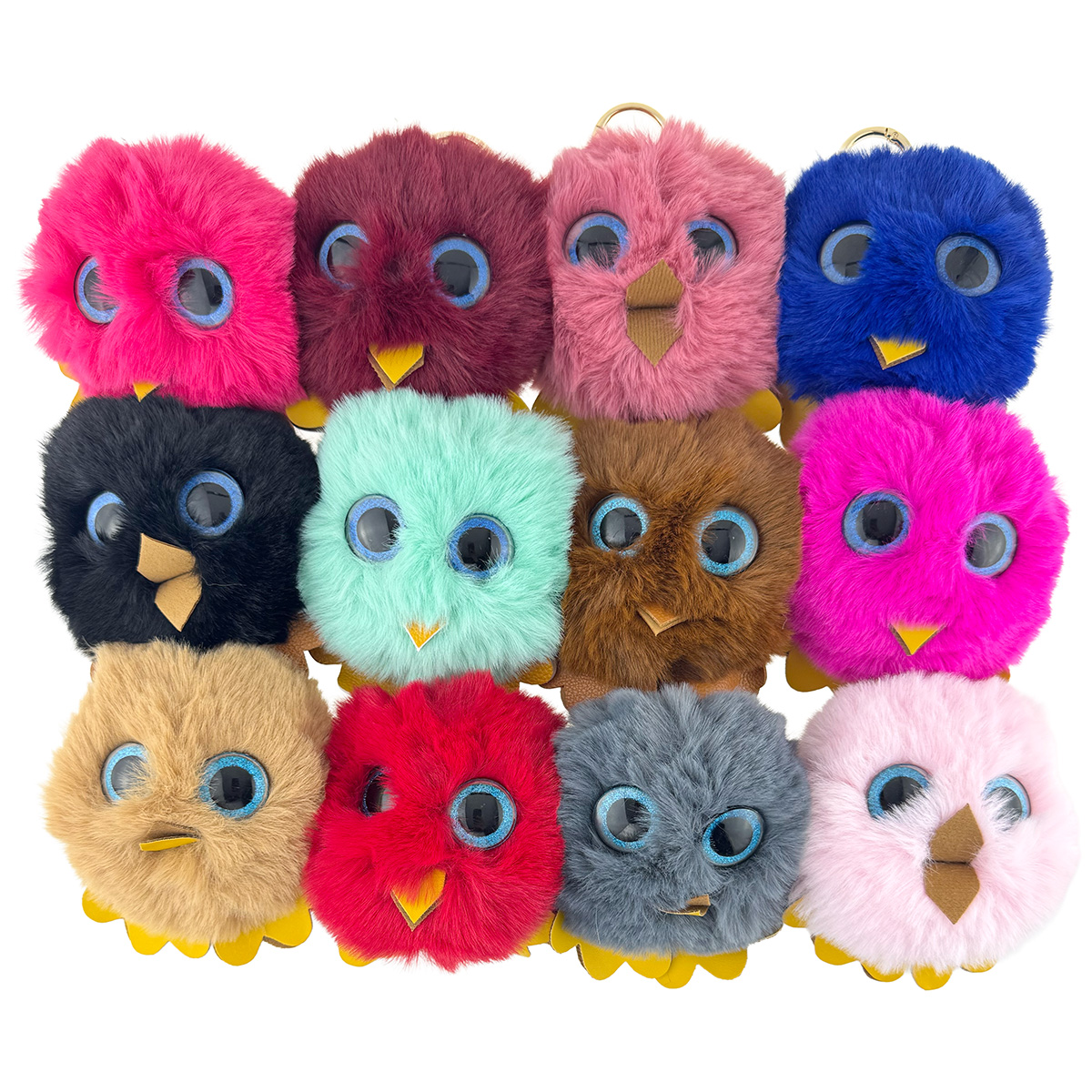 Cова велика хутряна кольорова з кільцем 12 см (12) /1200/