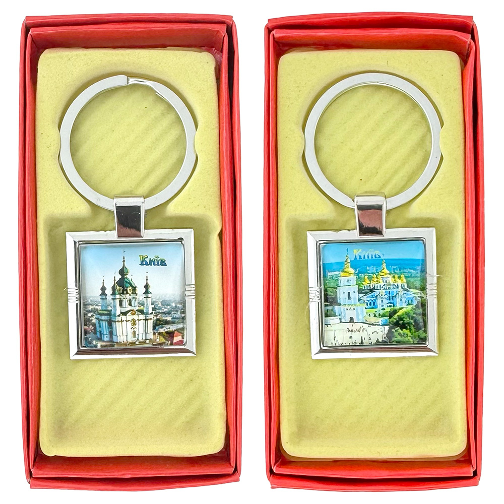 Брелок у коробочці Київ архітектура скло квадрат (12)