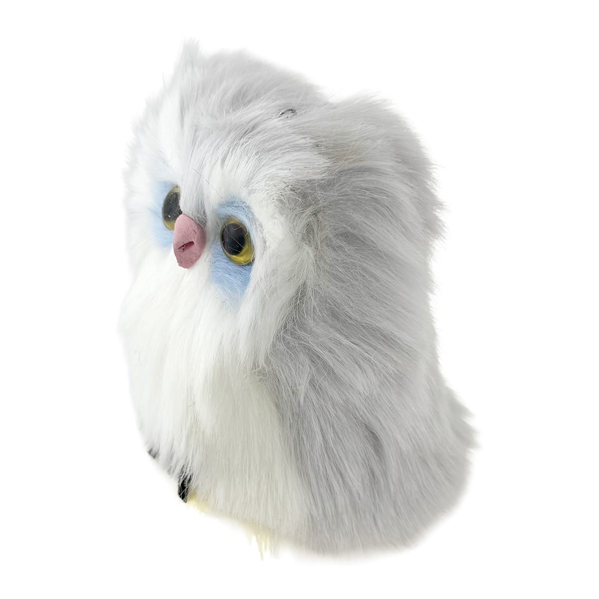 Пухнаста сова яскрава з брелком велика (12)