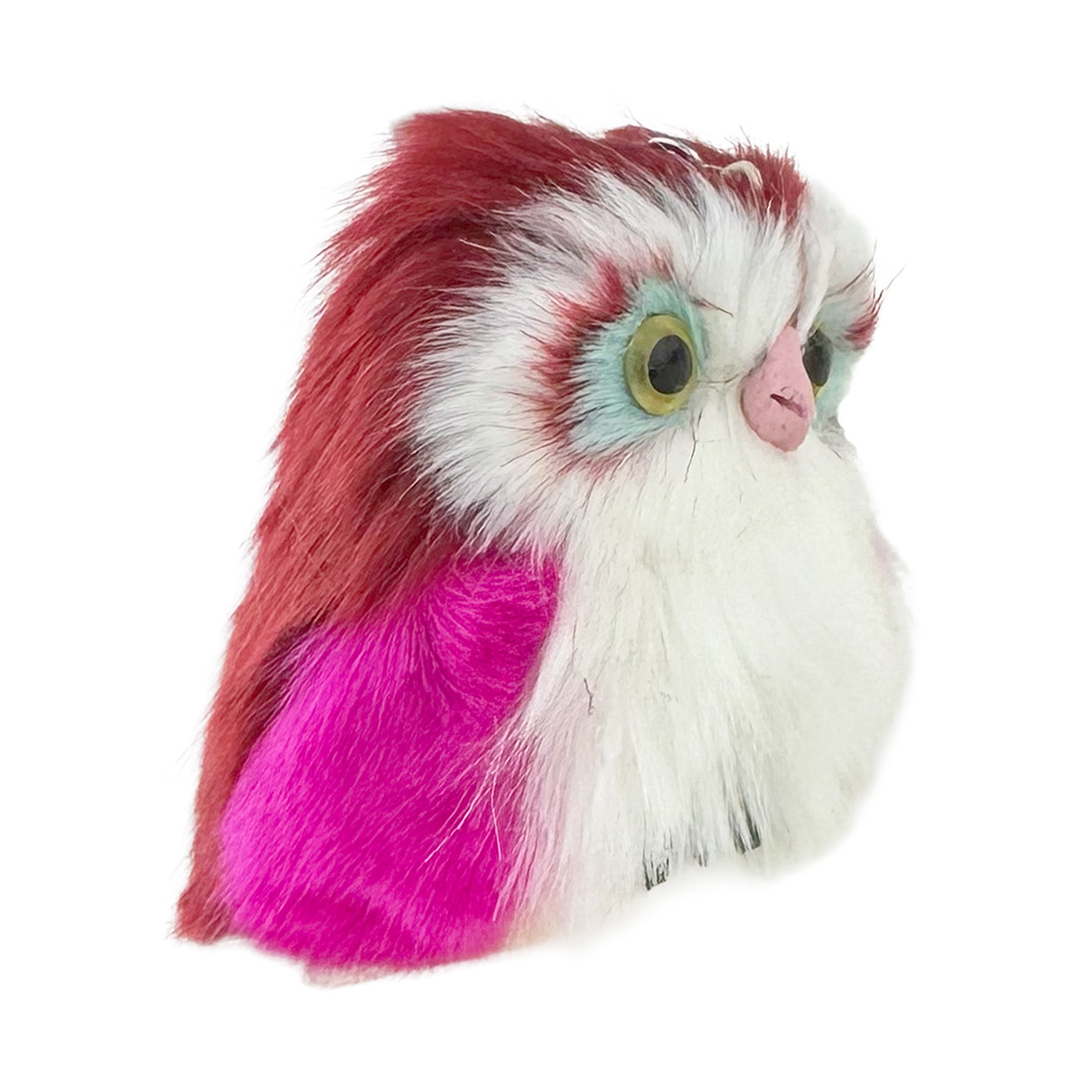 Пухнаста сова яскрава з брелком велика (12)