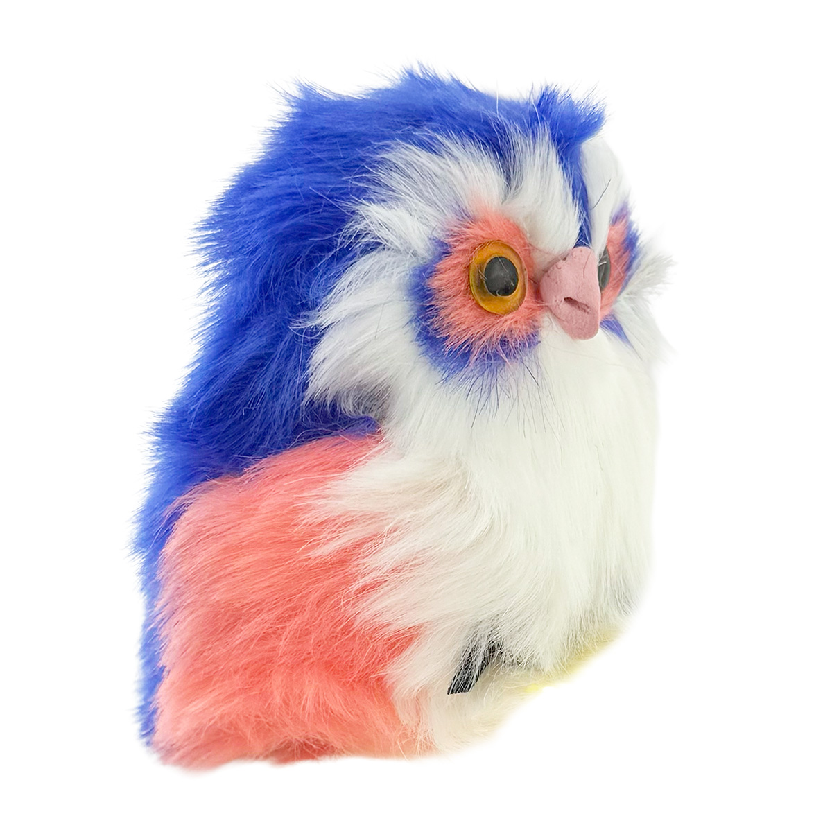 Пухнаста сова яскрава з брелком велика (12)