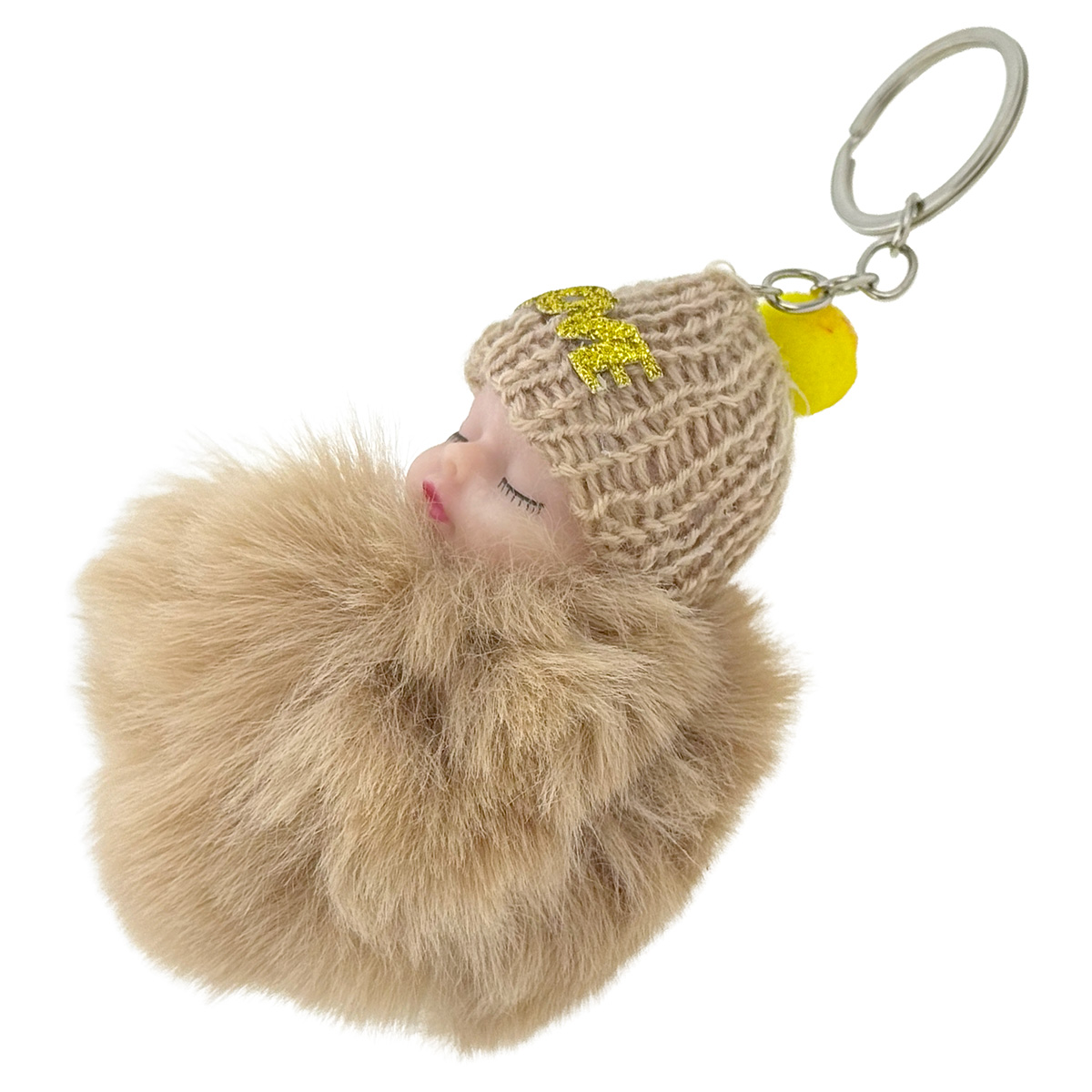 Брелок пухнастий дитина в шапочці LOVE 12 см (12)