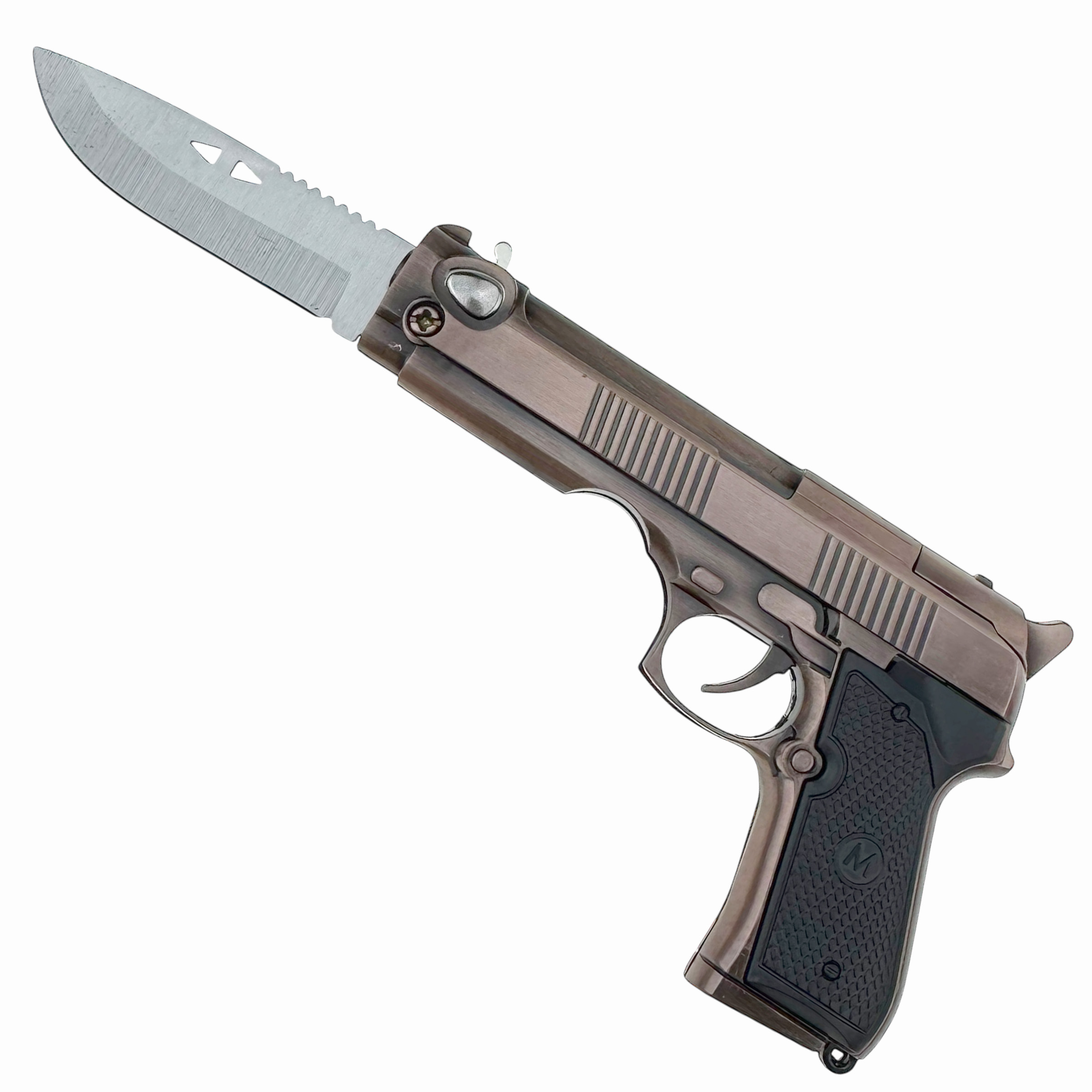 Сувенірний пистолет з ножем та запальничкою в коробці 20 см (12) /300/