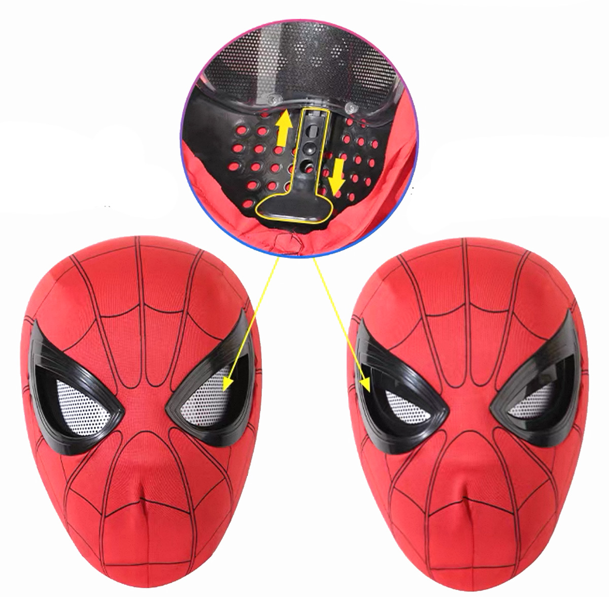 Реалестична маска Людина Павук ,очі   блимають та моргають червоного кольору 